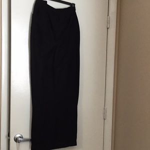 Black linen wide leg pants
